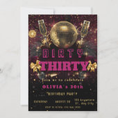 Invitation d'anniversaire Dirty Thirty Disco (Devant)