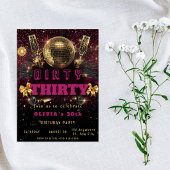 Invitation d'anniversaire Dirty Thirty Disco