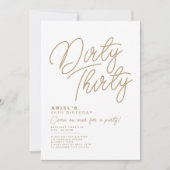 Invitation d'anniversaire Dirty Thirty simple et m (Devant)