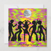Invitation d'anniversaire disco de danse sarcelle (Devant)