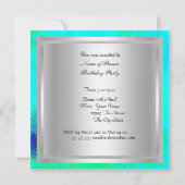 Invitation d'anniversaire disco de danse sarcelle (Dos)