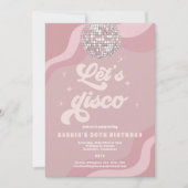 Invitation d'anniversaire disco Groovy 70 (Devant)