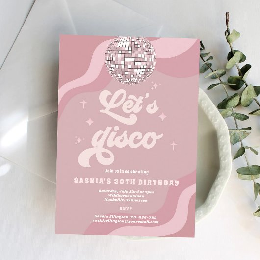 Invitation d'anniversaire disco Groovy 70