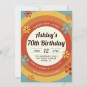 Invitation d'anniversaire Disco Hippie des années  (Devant)