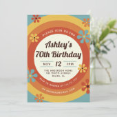 Invitation d'anniversaire Disco Hippie des années  (Debout devant)