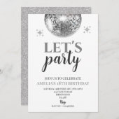 Invitation d'anniversaire Disco Party (Devant / Derrière)