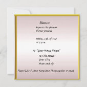 Invitation d'anniversaire disco populaire rose or (Dos)