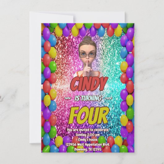 Invitation d'anniversaire discret surprise (Devant)