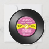 Invitation d'anniversaire disque 45 tours vinyle (Devant)