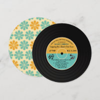 Invitation d'anniversaire disque vinyle rétro - TO