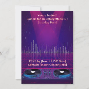 Invitation d'anniversaire DJ personnalisable