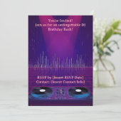 Invitation d'anniversaire DJ personnalisable (Debout devant)
