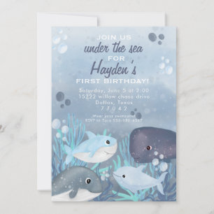 Invitation d'anniversaire d'océan