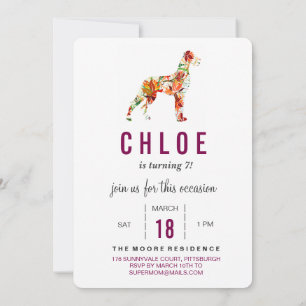 Invitation d'anniversaire Dogue Allemand Bourgogne