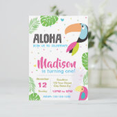 Invitation d'anniversaire d'oiseaux tropicaux (Debout devant)