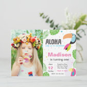Invitation d'anniversaire d'oiseaux tropicaux (Debout devant)