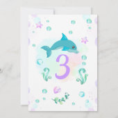 Invitation d'anniversaire Dolphin / Fête de la pis (Dos)