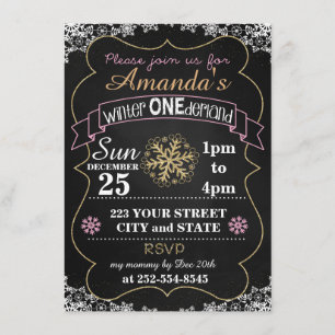 Invitation d'anniversaire d'Onederland d'hiver
