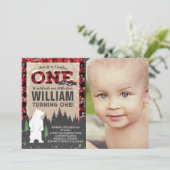 Invitation d'anniversaire d'ONEderland d'hiver de (Debout devant)