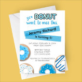 Invitation d'anniversaire Donut Bleu