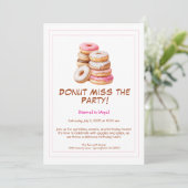 Invitation d'anniversaire Donut – Coloré et Amusan (Debout devant)