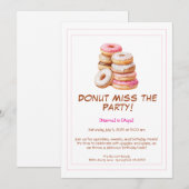 Invitation d'anniversaire Donut – Coloré et Amusan (Devant / Derrière)