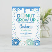 Invitation d'anniversaire Donut Grow Up Blue Boy (Debout devant)