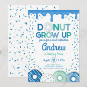 Invitation d'anniversaire Donut Grow Up Blue Boy (Devant / Derrière)