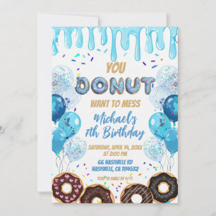 Invitation d'anniversaire Donut   Invitation de fê