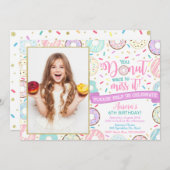 Invitation d'anniversaire Donut Party (Devant / Derrière)