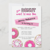 Invitation d'anniversaire Donut Rose (Devant)