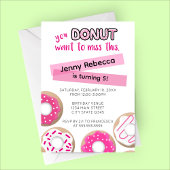 Invitation d'anniversaire Donut Rose