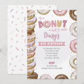 Invitation d'anniversaire Donuts empilés Rose & Vi (Devant / Derrière)