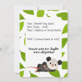 Invitation d'anniversaire d'opossum (Dos)