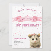 Invitation d'anniversaire d'opossum • 1er annivers (Devant)