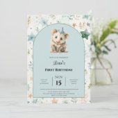 Invitation d'anniversaire d'opossum • Fête mignonn (Debout devant)