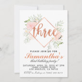 Invitation d'anniversaire d'or du 3e Rose (Devant)