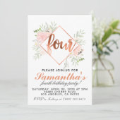 Invitation d'anniversaire d'or du 4e Rose (Debout devant)