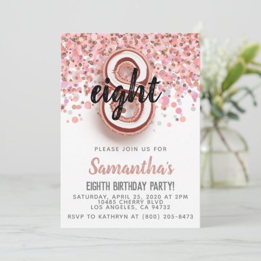 Invitation d'anniversaire d'or du 8e Rose (Debout devant)