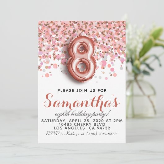 Invitation d'anniversaire d'or du 8e Rose (Debout devant)