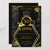 Invitation d'anniversaire d'or personnalisée (Devant / Derrière)