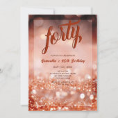 Invitation d'anniversaire d'or Rose personnalisé (Devant)