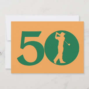 Invitation d'anniversaire d'orange de vert de golf