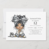 Invitation d'anniversaire dorée pour adolescente c (Devant)
