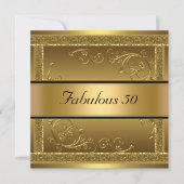 Invitation d'anniversaire dorée pour une fête fabu (Devant)