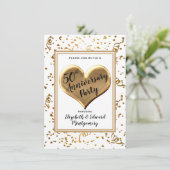 Invitation d'anniversaire dorée scintillante - 50e (Debout devant)