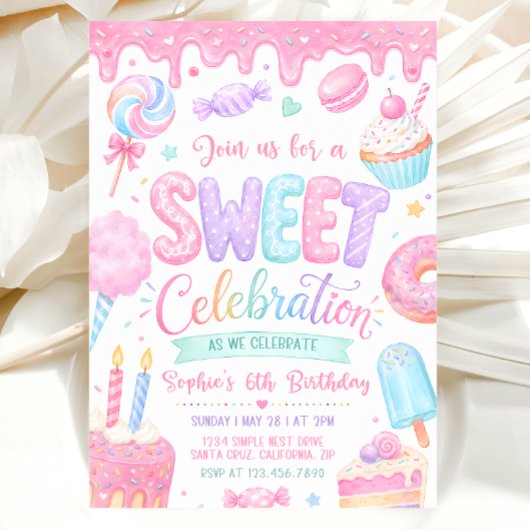 Invitation d'anniversaire douce, Invitation d'anni