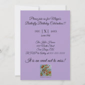 Invitation d'anniversaire douce papillon pour fill (Dos)
