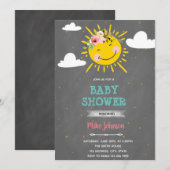 Invitation d'anniversaire douche ensoleillée (Devant / Derrière)