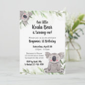 Invitation d'anniversaire d'ours koala (Debout devant)